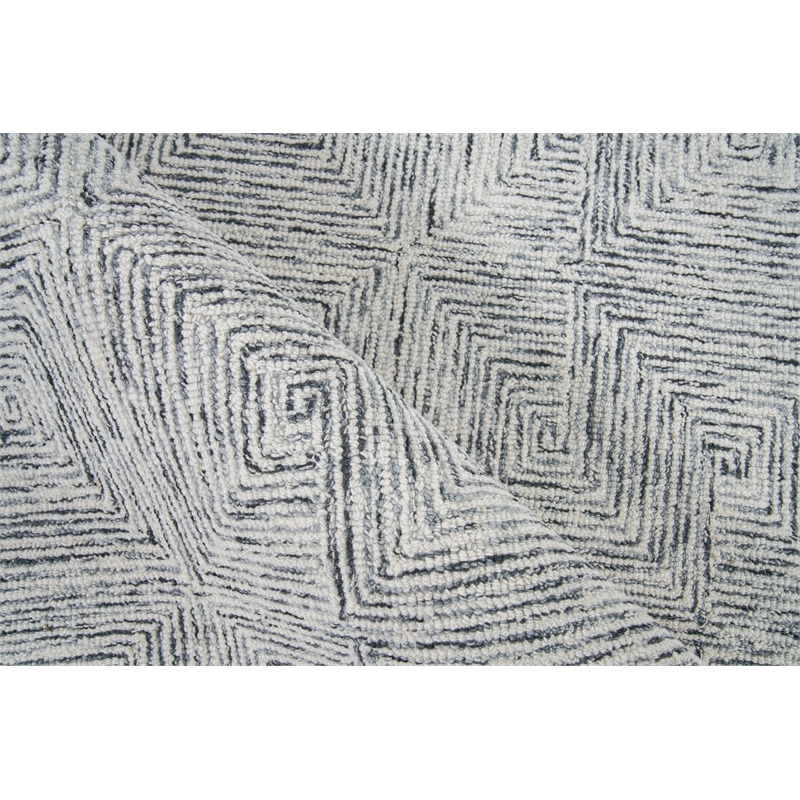 Caprice Hand-Tufted New Zealand Wool Black/Ivory 8'x10' Area Rug