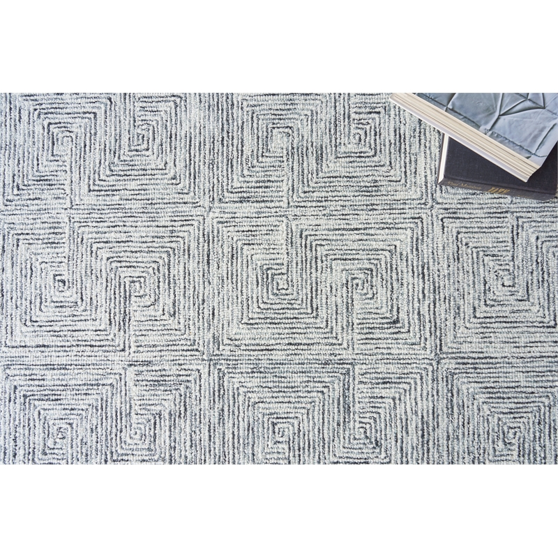 Caprice Hand-Tufted New Zealand Wool Black/Ivory 8'x10' Area Rug
