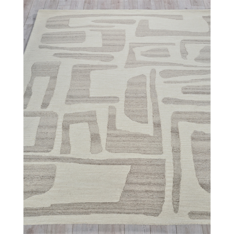Carmel Hand-Tufted New Zealand Wool Ivory/Beige 6'x9' Area Rug