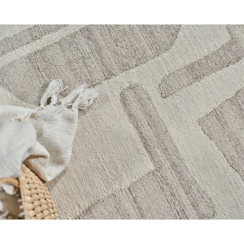 Carmel Hand-Tufted New Zealand Wool Ivory/Beige 8'x10' Area Rug