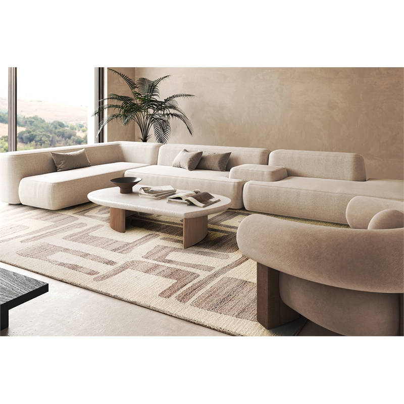 Carmel Hand-Tufted New Zealand Wool Ivory/Beige 9'x12' Area Rug