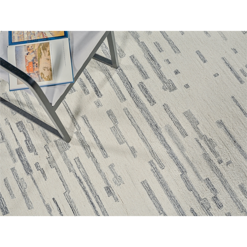 Carmel Hand-Tufted New Zealand Wool Ivory/Gray 8'x10' Area Rug