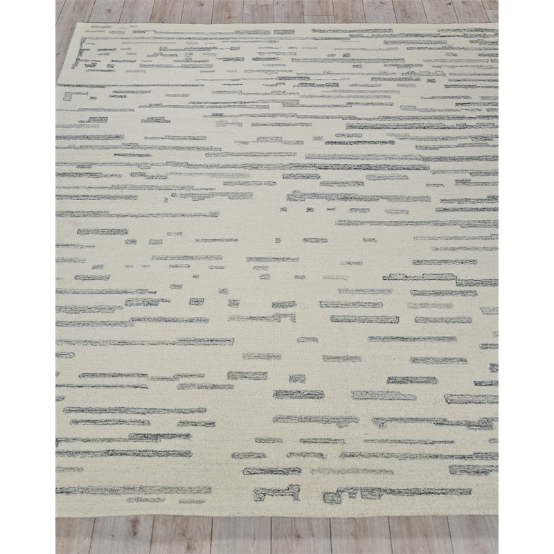 Carmel Hand-Tufted New Zealand Wool Ivory/Gray 9'x12' Area Rug