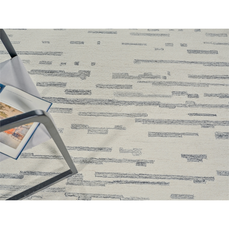 Carmel Hand-Tufted New Zealand Wool Ivory/Gray 9'x12' Area Rug