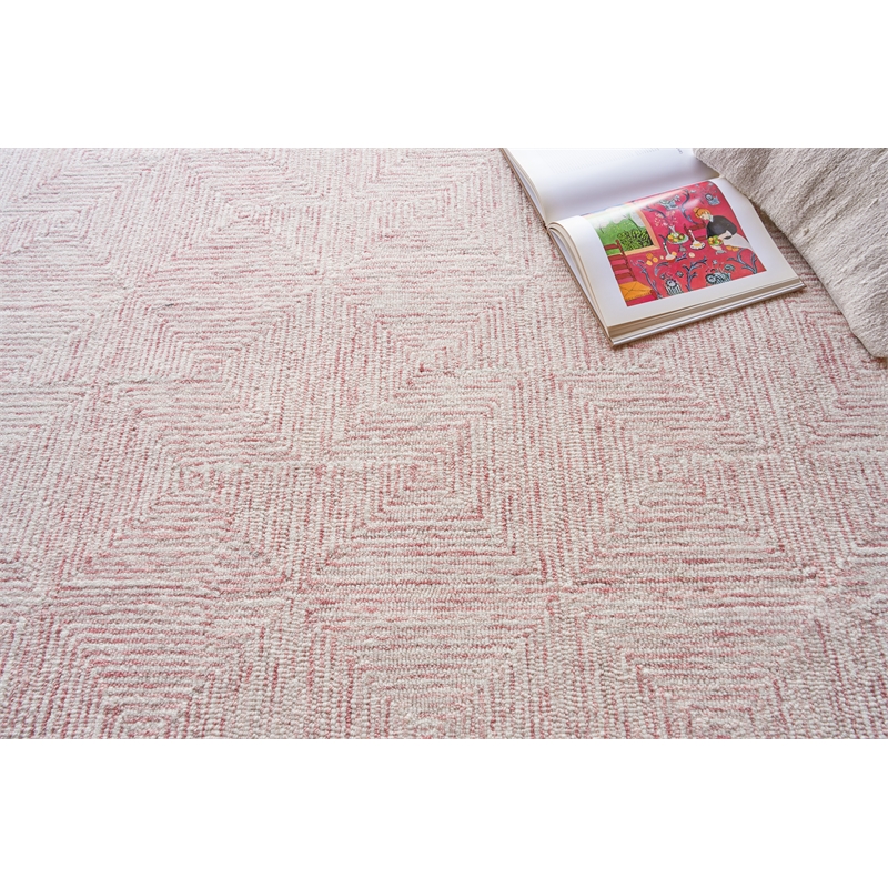 Caprice Hand-Tufted New Zealand Wool Pink/Ivory 8'x10' Area Rug