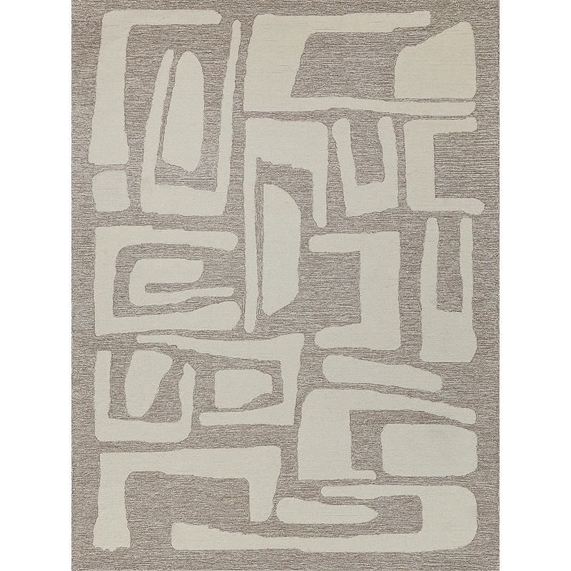 Carmel Hand-Tufted New Zealand Wool Beige/Ivory 5'x8' Area Rug