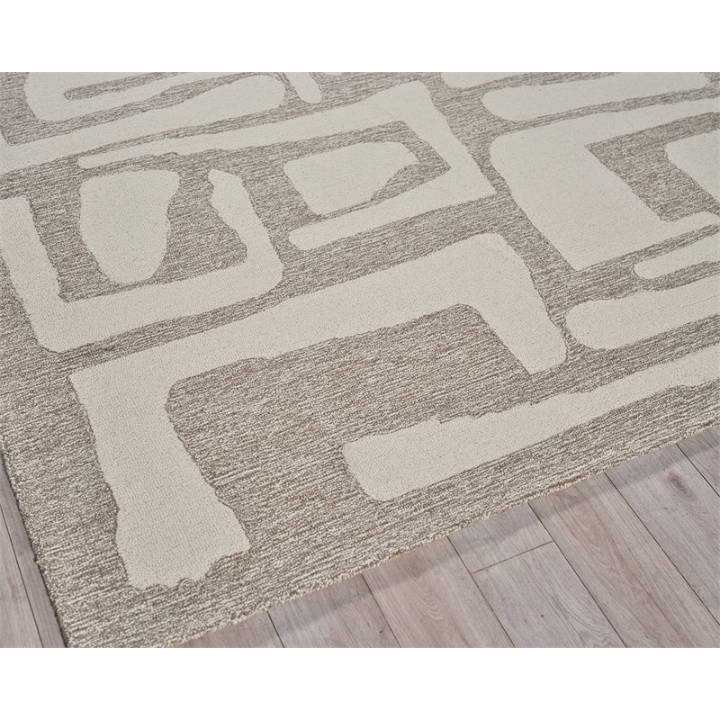 Carmel Hand-Tufted New Zealand Wool Beige/Ivory 6'x9' Area Rug