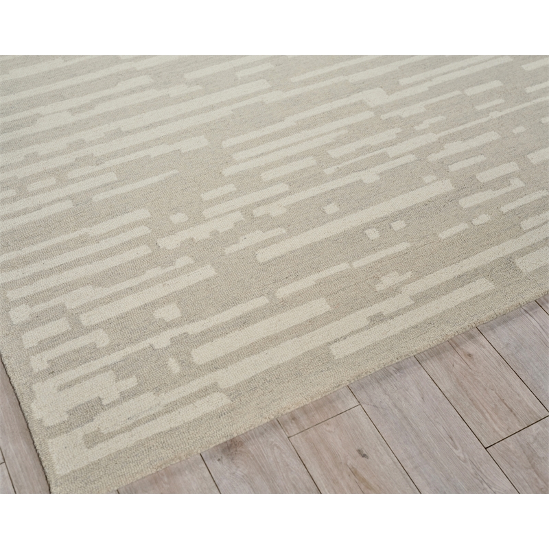 Carmel Hand-Tufted New Zealand Wool Silver/Ivory 9'x12' Area Rug