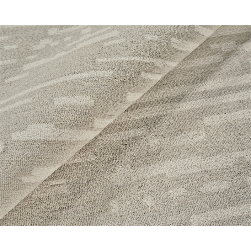 Carmel Hand-Tufted New Zealand Wool Silver/Ivory 9'x12' Area Rug