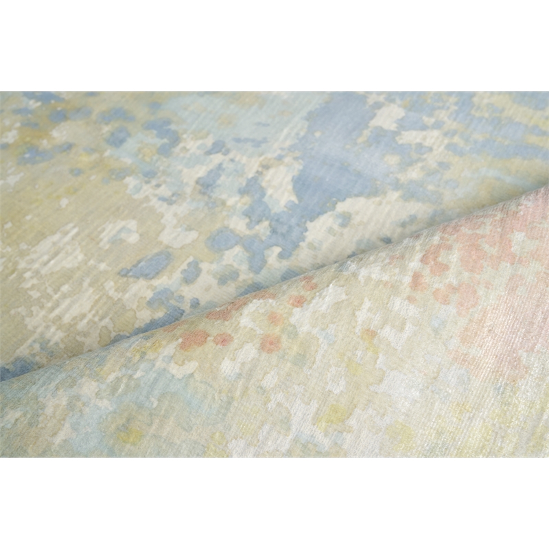 Carrera Handloomed Viscose Blue/Gold 8'x10' Area Rug