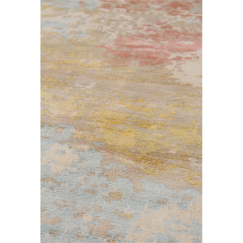 Carrera Handloomed Viscose Blue/Gold 8'x10' Area Rug