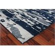 Carrina Hand-Knotted Wool/Bamboo Silk Navy/Silver 6'x9' Area Rug