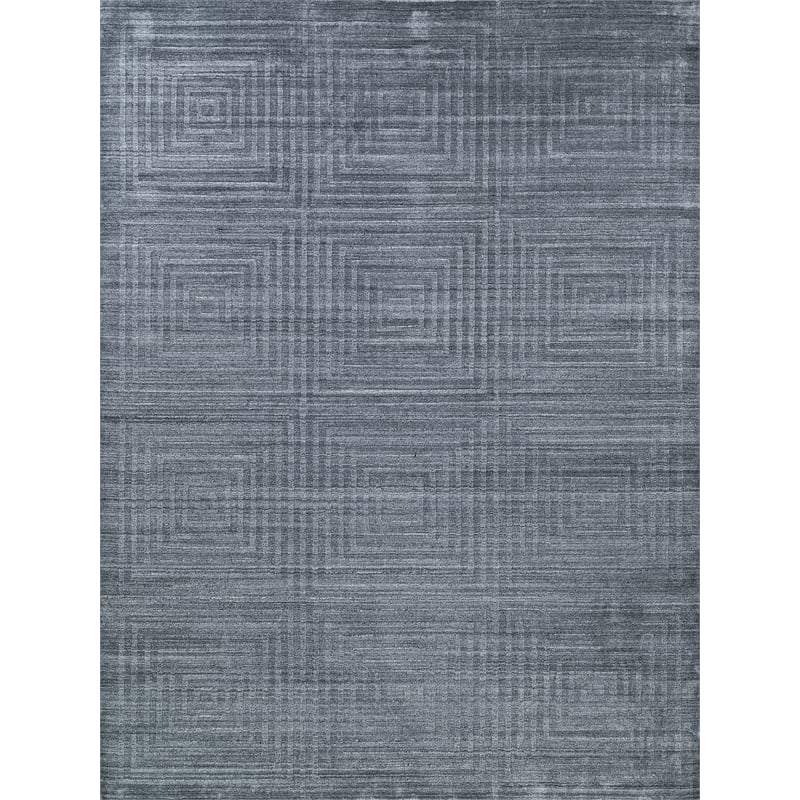Castelli Handloomed Bamboo Silk/Wool Charcoal 6'x9' Area Rug