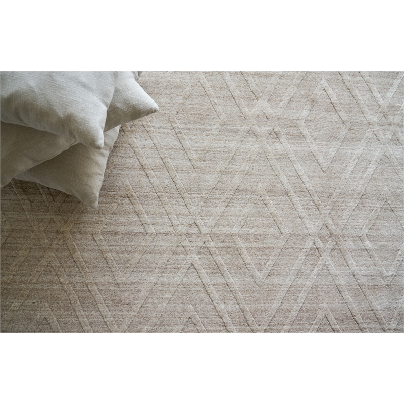 Castelli Handloomed Bamboo Silk/Wool Light Beige 10'x14' Area Rug
