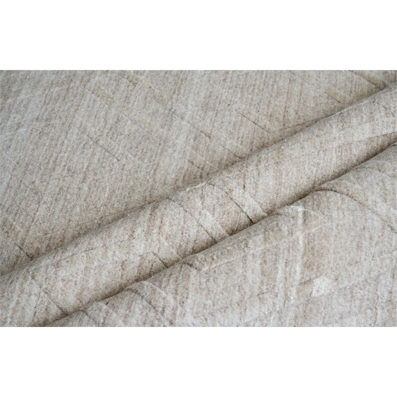 Castelli Handloomed Bamboo Silk/Wool Light Beige 9'x12' Area Rug