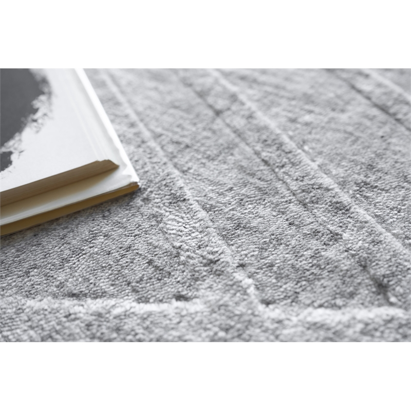 Castelli Handloomed Bamboo Silk/Wool Light Silver 10'x14' Area Rug