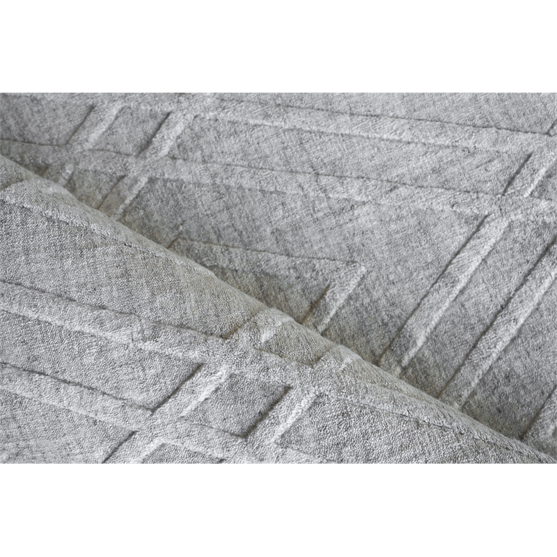 Castelli Handloomed Bamboo Silk/Wool Light Silver 14'x18' Area Rug