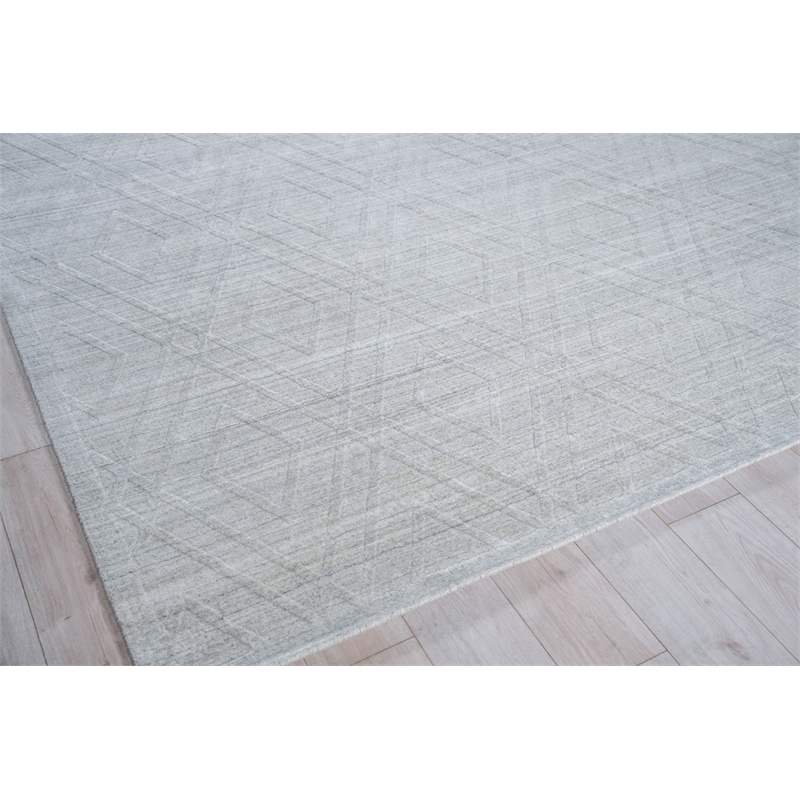 Castelli Handloomed Bamboo Silk/Wool Light Silver 8'x10' Area Rug