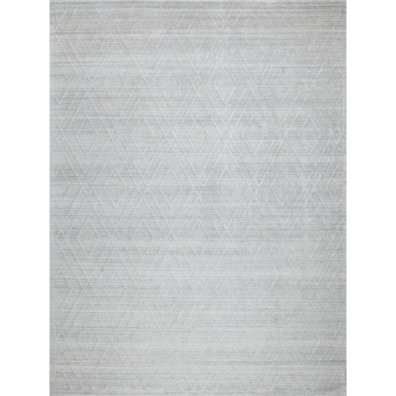 Castelli Handloomed Bamboo Silk/Wool Light Silver 9'x12' Area Rug