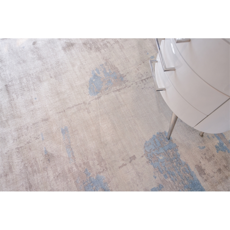 Cassina Handloomed Bamboo Silk Gray/Blue 10'x14' Area Rug