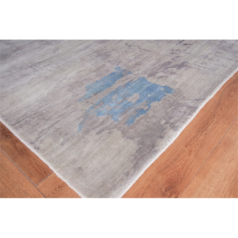 Cassina Handloomed Bamboo Silk Gray/Blue 6'x9' Area Rug