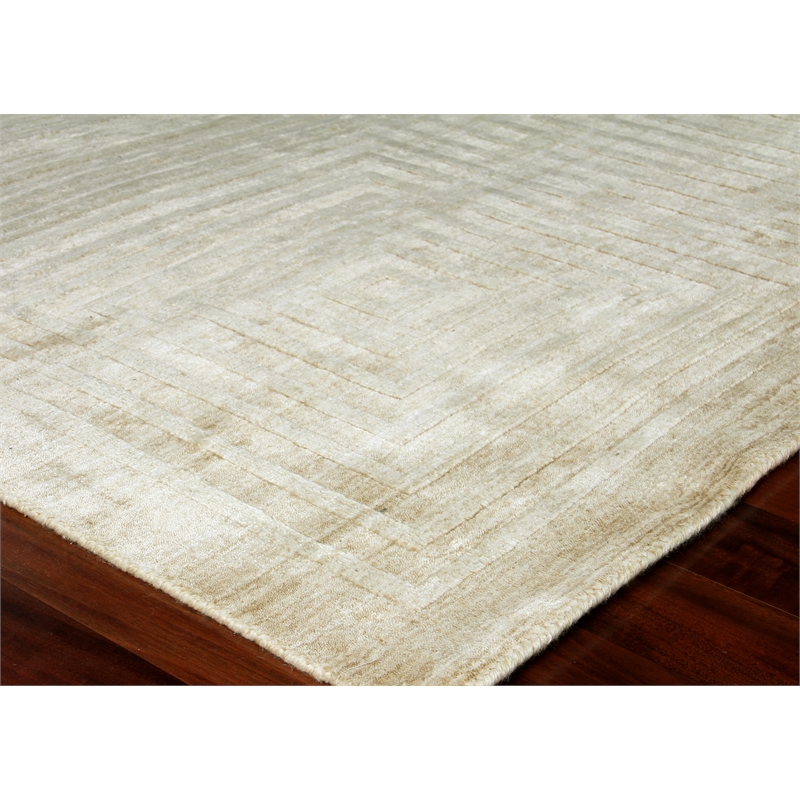 Castelli Handloomed Bamboo Silk/Wool Ivory/Beige 8'x10' Area Rug