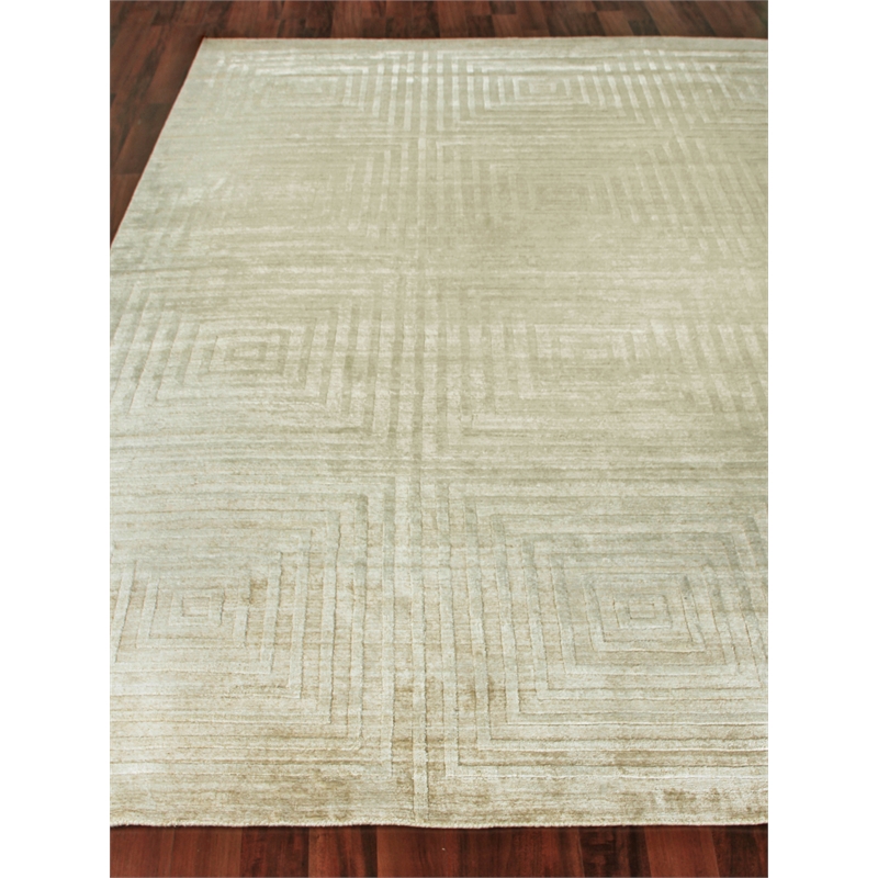 Castelli Handloomed Bamboo Silk/Wool Ivory/Beige 8'x10' Area Rug