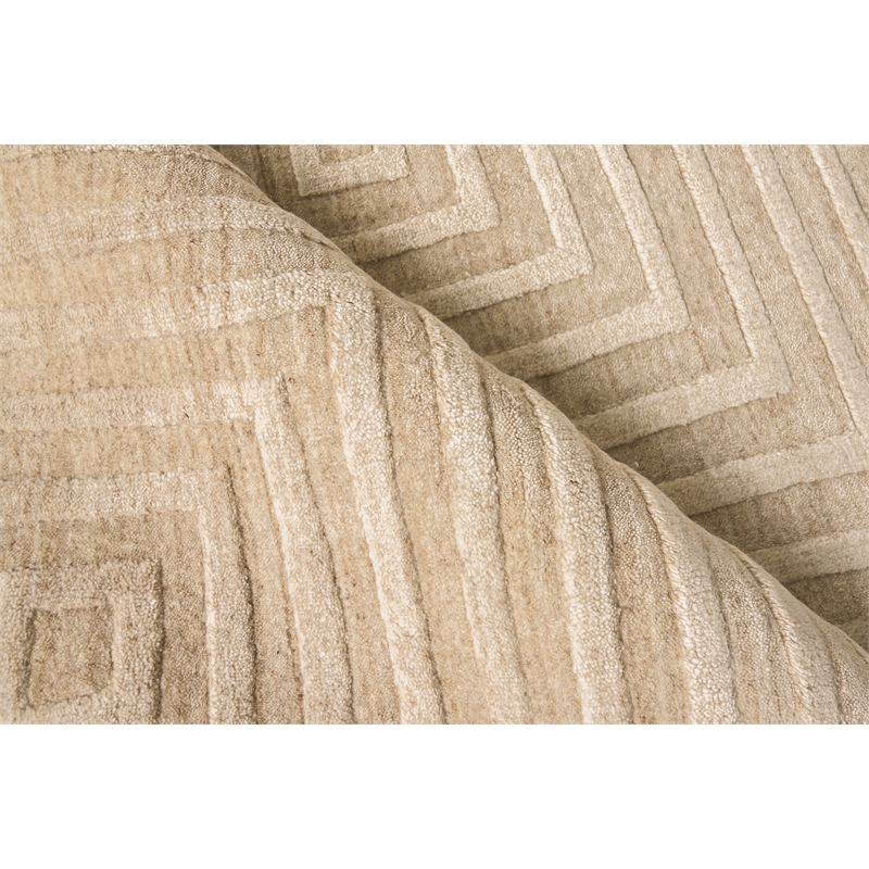 Castelli Handloomed Bamboo Silk/Wool Ivory/Beige 8'x10' Area Rug