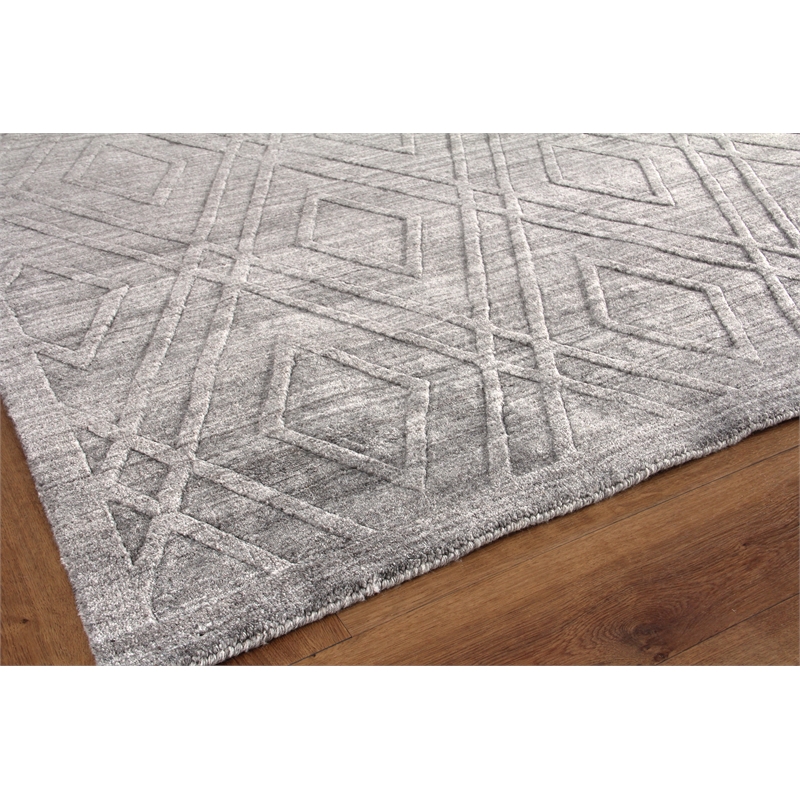 Castelli Handloomed Bamboo Silk/Wool Gray 14'x18' Area Rug