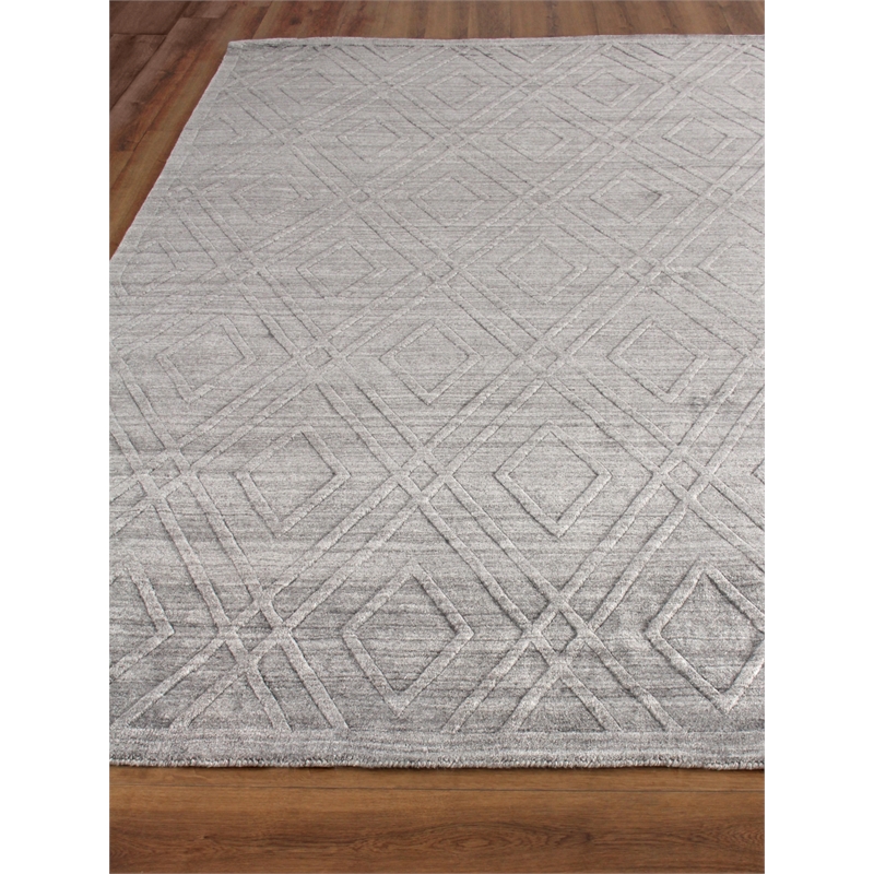 Castelli Handloomed Bamboo Silk/Wool Gray 14'x18' Area Rug