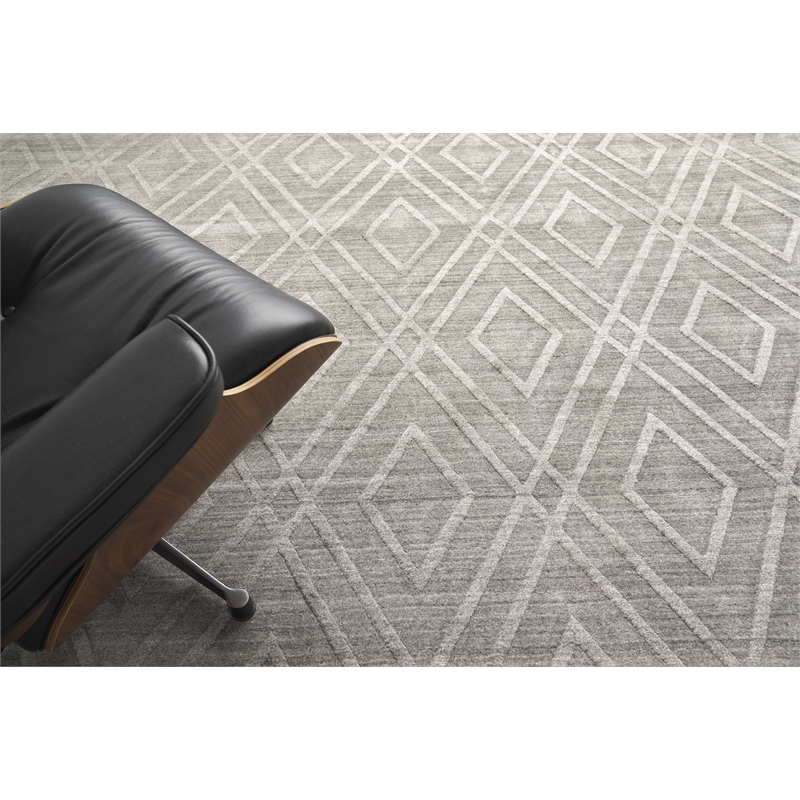 Castelli Handloomed Bamboo Silk/Wool Gray 14'x18' Area Rug