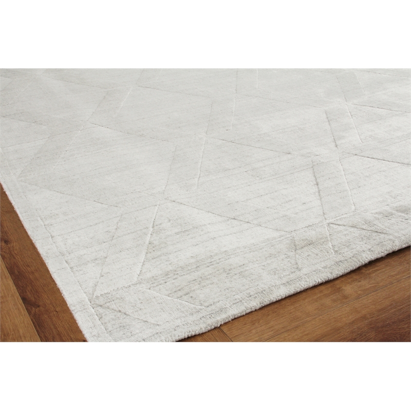 Castelli Handloomed Bamboo Silk/Wool Ivory 10'x14' Area Rug