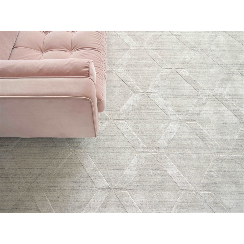Castelli Handloomed Bamboo Silk/Wool Ivory 10'x14' Area Rug