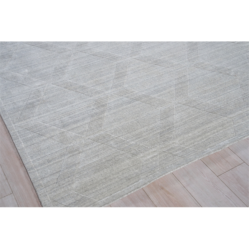 Castelli Handloomed Bamboo Silk/Wool Light Silver 14'x18' Area Rug