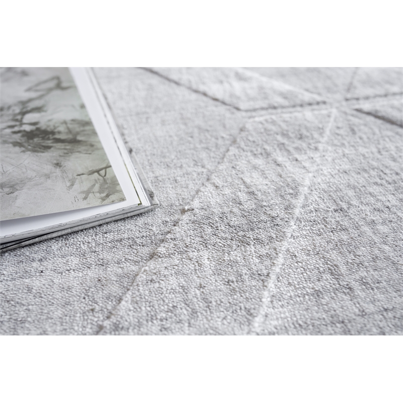 Castelli Handloomed Bamboo Silk/Wool Light Silver 6'x9' Area Rug