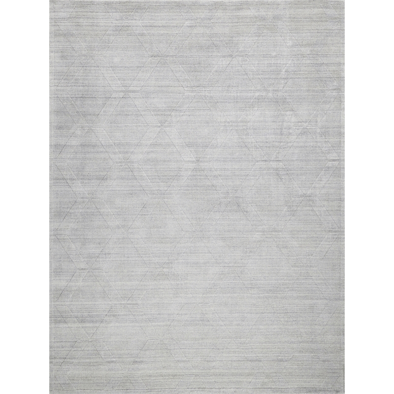 Castelli Handloomed Bamboo Silk/Wool Light Silver 9'x12' Area Rug