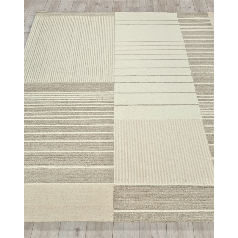 Castine Hand-Tufted New Zealand Wool Beige/Ivory 10'x14' Area Rug