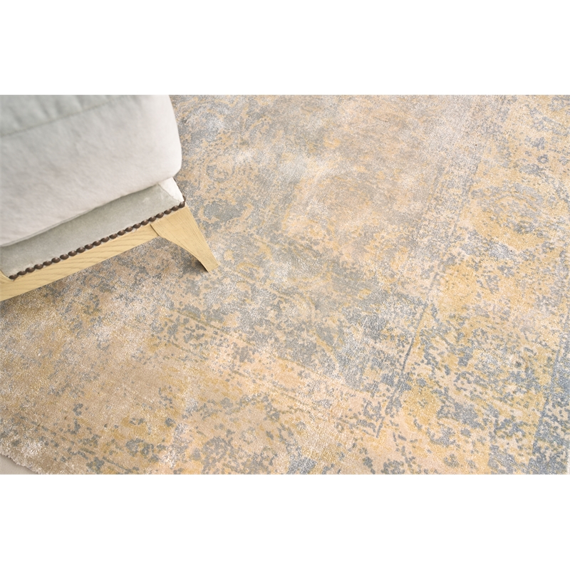 Cassina Handloomed Bamboo Silk Blue 12'x15' Area Rug