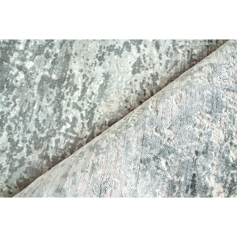 Cassina Handloomed Bamboo Silk Dark Gray/Gray 6'x9' Area Rug