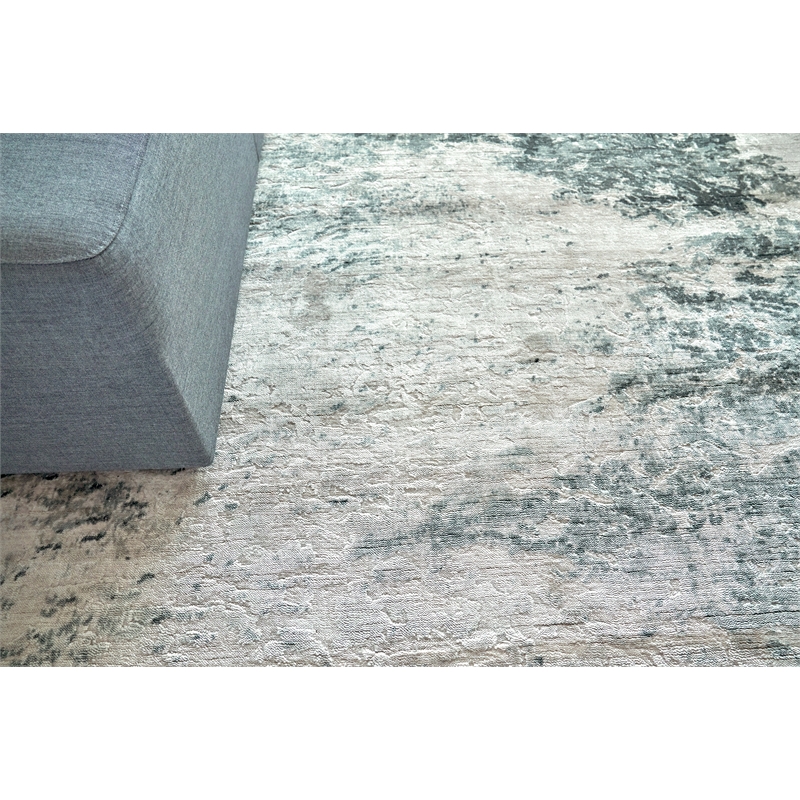 Cassina Handloomed Bamboo Silk Dark Gray/Gray 6'x9' Area Rug