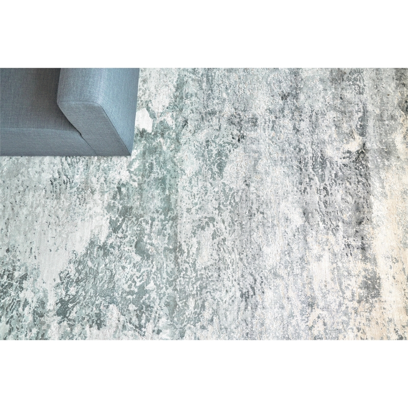 Cassina Handloomed Bamboo Silk Dark Gray/Gray 6'x9' Area Rug