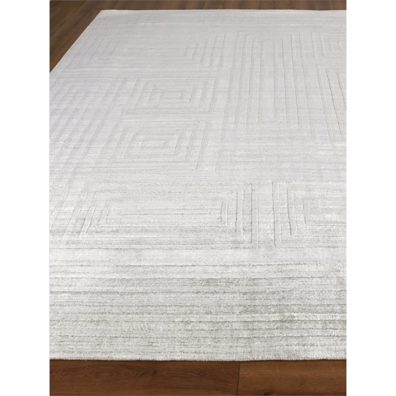 Castelli Handloomed Bamboo Silk/Wool Ivory 14'x18' Area Rug