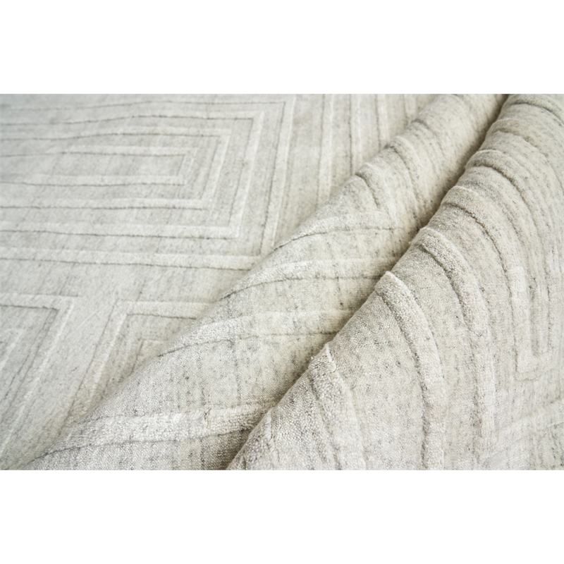 Castelli Handloomed Bamboo Silk/Wool Ivory 14'x18' Area Rug