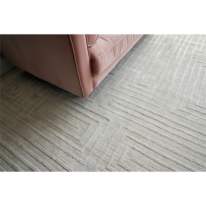 Castelli Handloomed Bamboo Silk/Wool Ivory 14'x18' Area Rug