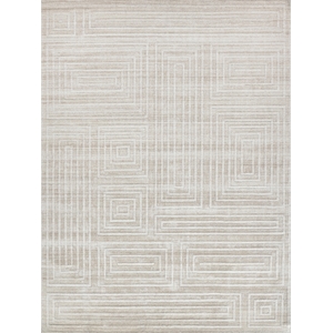 Castelli Handloomed Bamboo Silk/Wool Light Beige 10'x14' Area Rug
