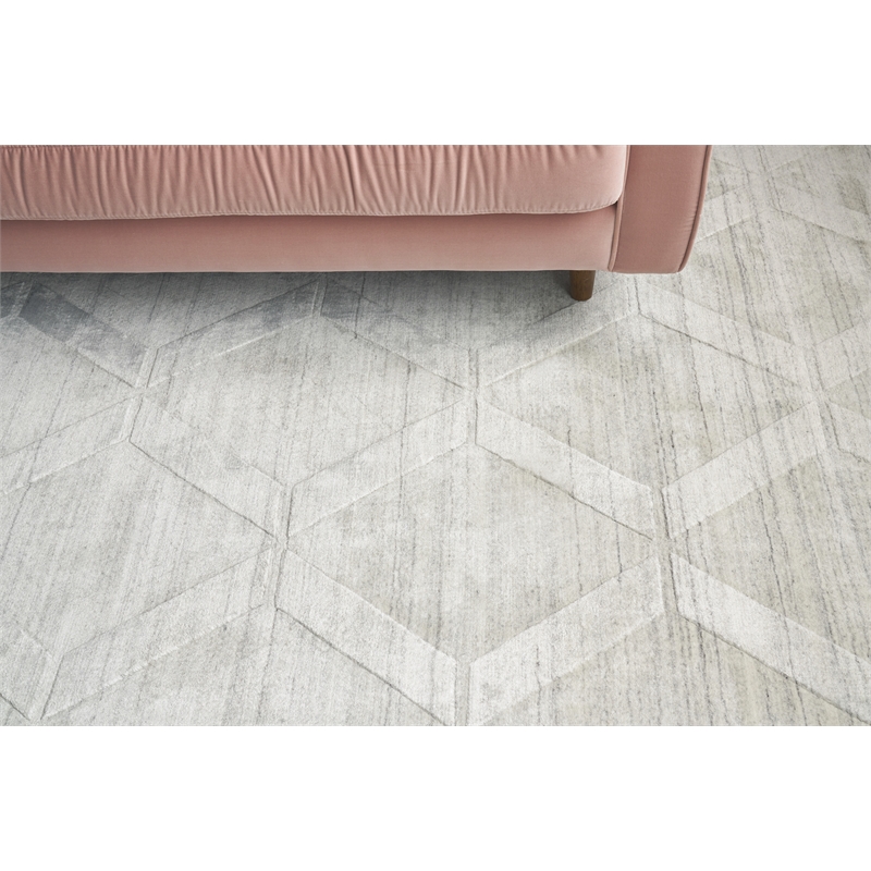 Castelli Handloomed Bamboo Silk/Wool Ivory 9'x12' Area Rug