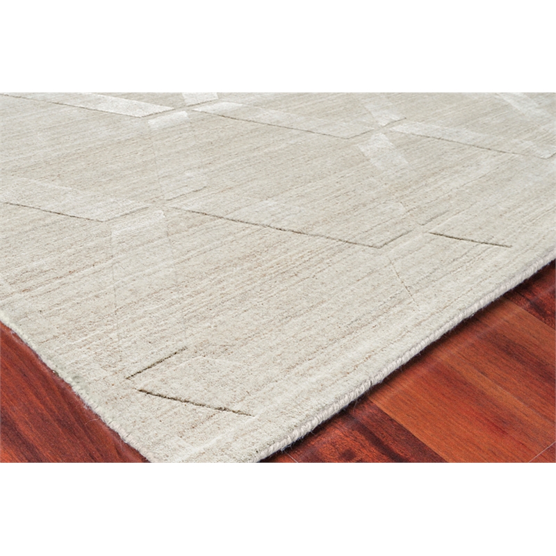 Castelli Handloomed Bamboo Silk/Wool Light Beige 12'x15' Area Rug