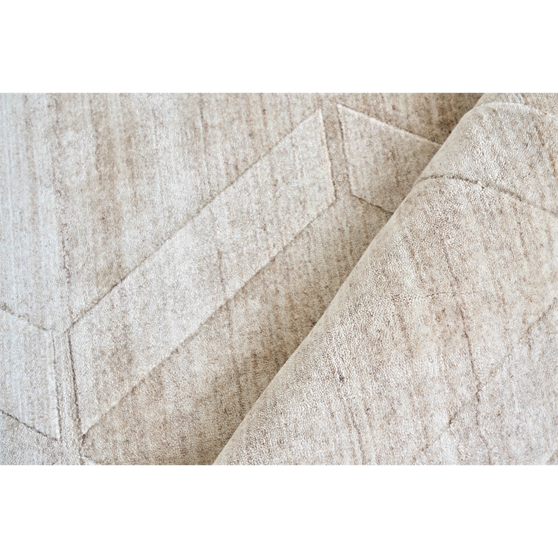 Castelli Handloomed Bamboo Silk/Wool Light Beige 12'x15' Area Rug
