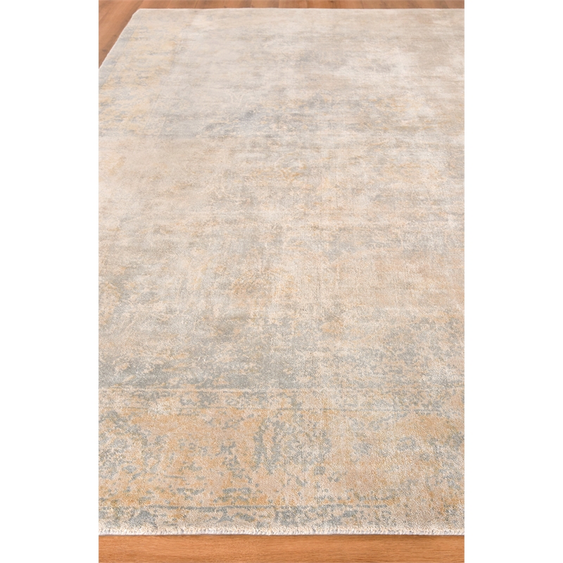 Cassina Handloomed Bamboo Silk Blue 6'x9' Area Rug