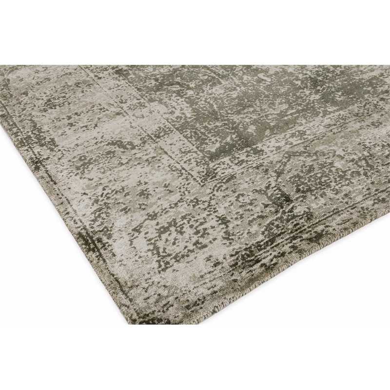 Cassina Handloomed Bamboo Silk Charcoal/Green 10'x14' Area Rug